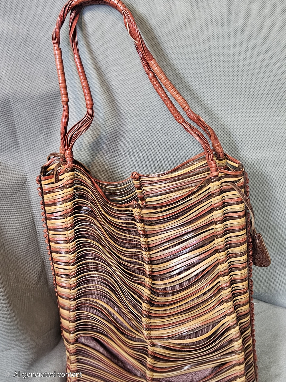 Vintage Boho Woven Multi-Color Leather Women's Shoulder Bag